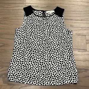 LOFT Black and White Sleeveless Shell - Size XS
